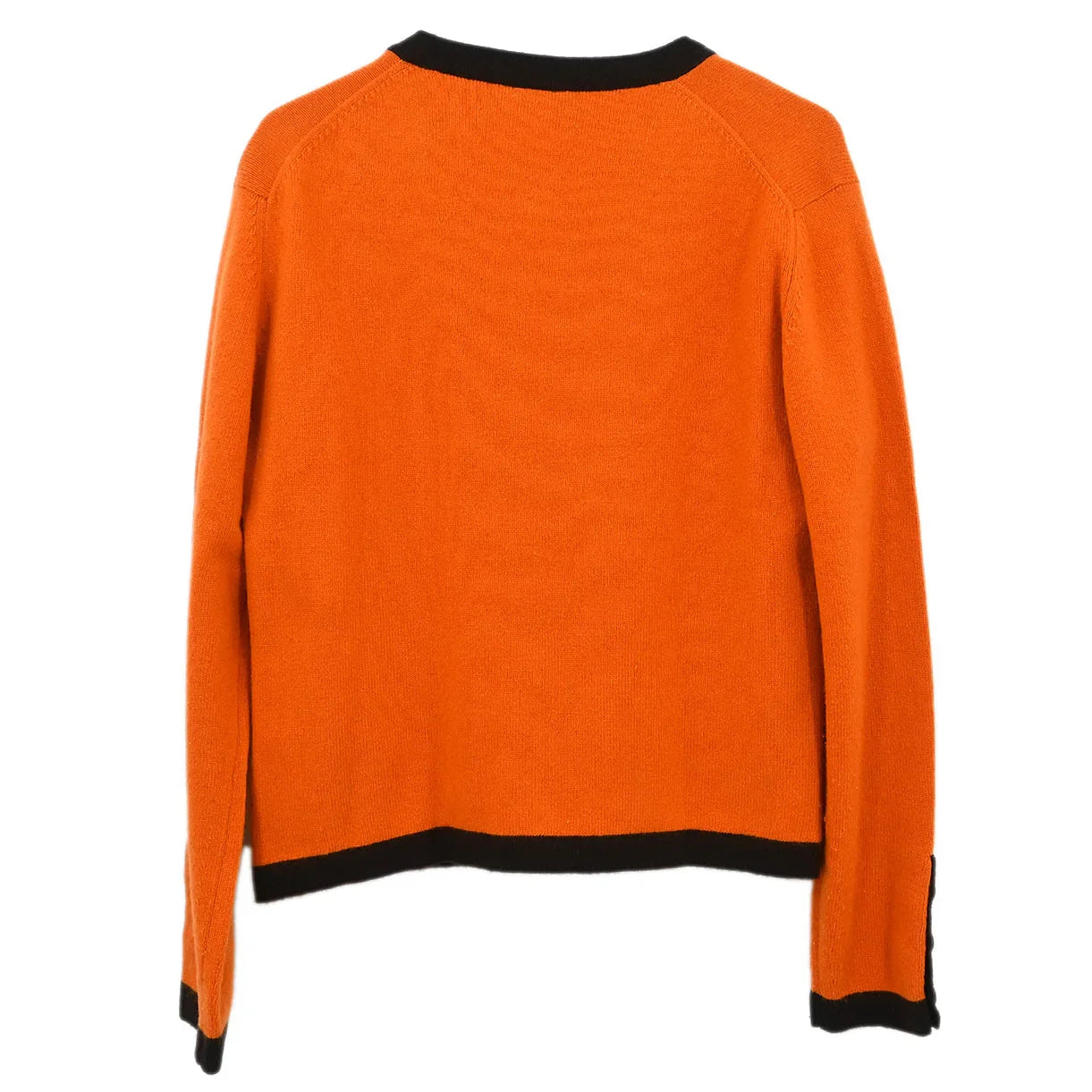 Chanel 1996 Ensemble Cardigan Short Sleeve Top Orange #40