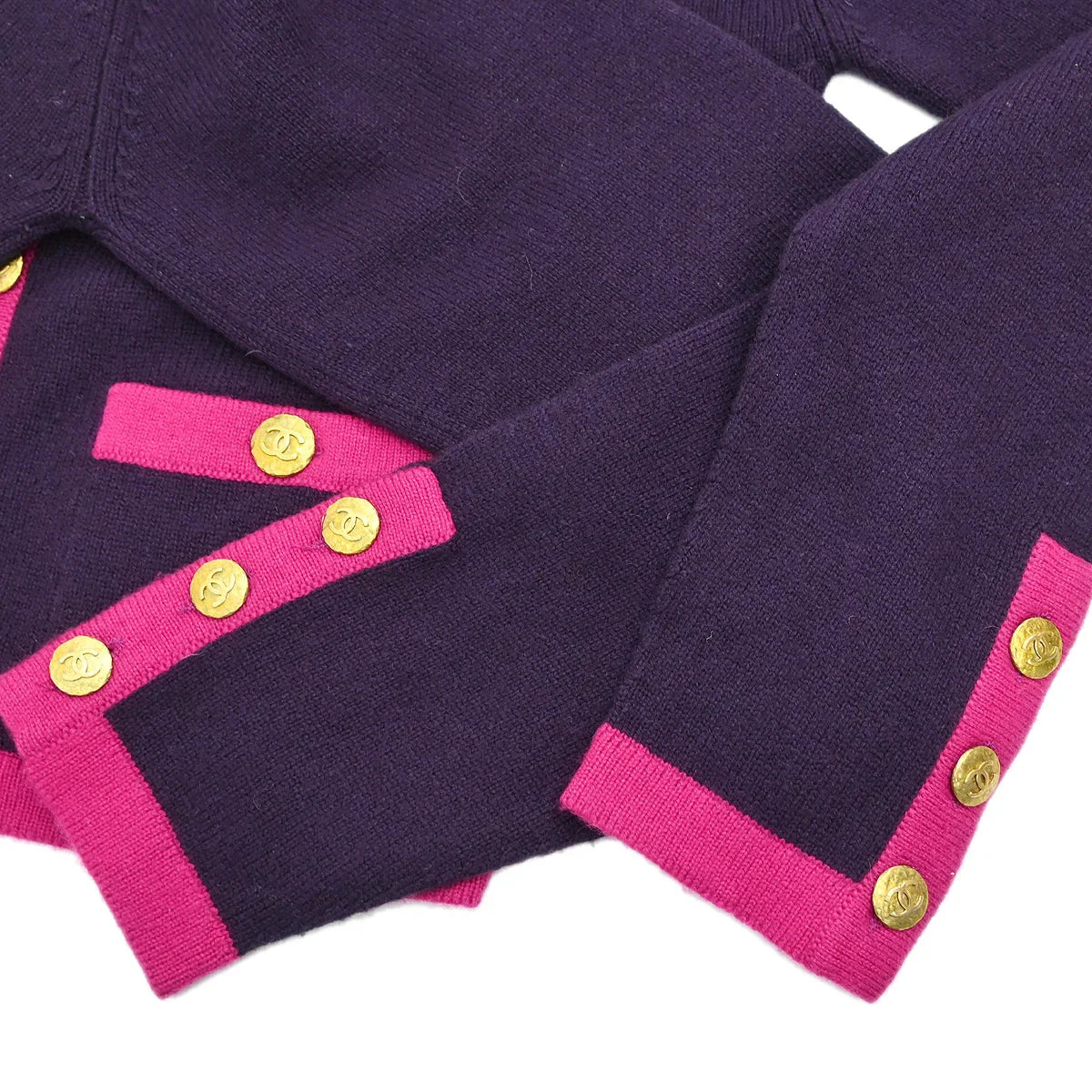 Chanel 1994 Setup Suit Cardigan Top Skirt Purple #42