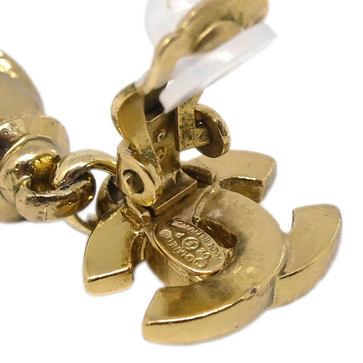 Chanel Dangle Earrings Clip-On Gold 02P