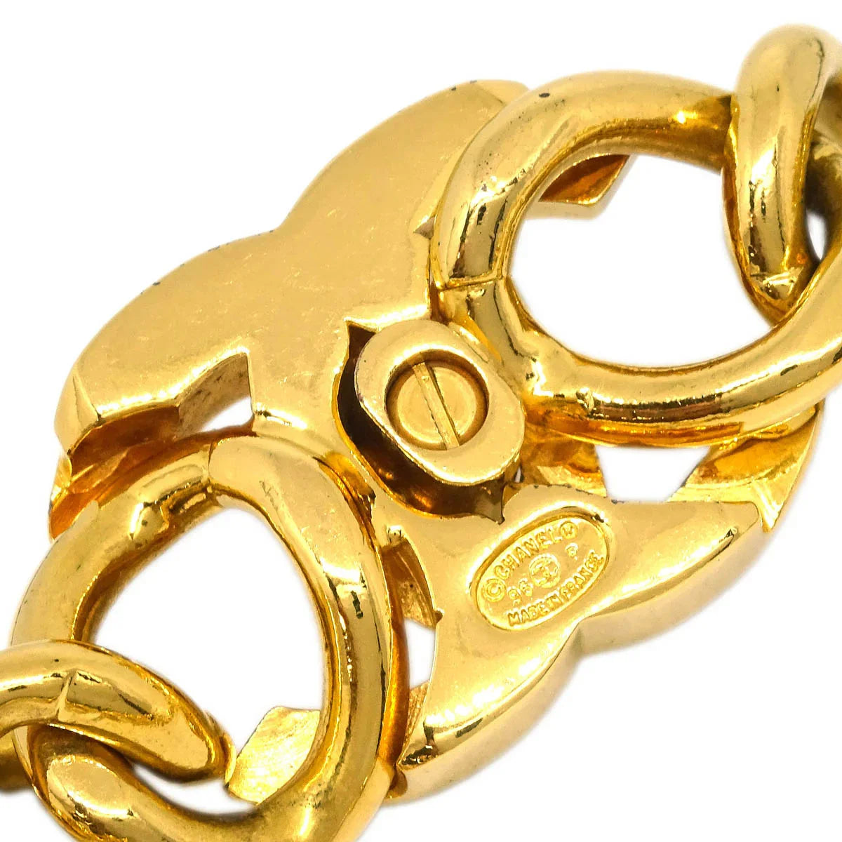 Chanel Gold Chain Pendant Necklace 96P