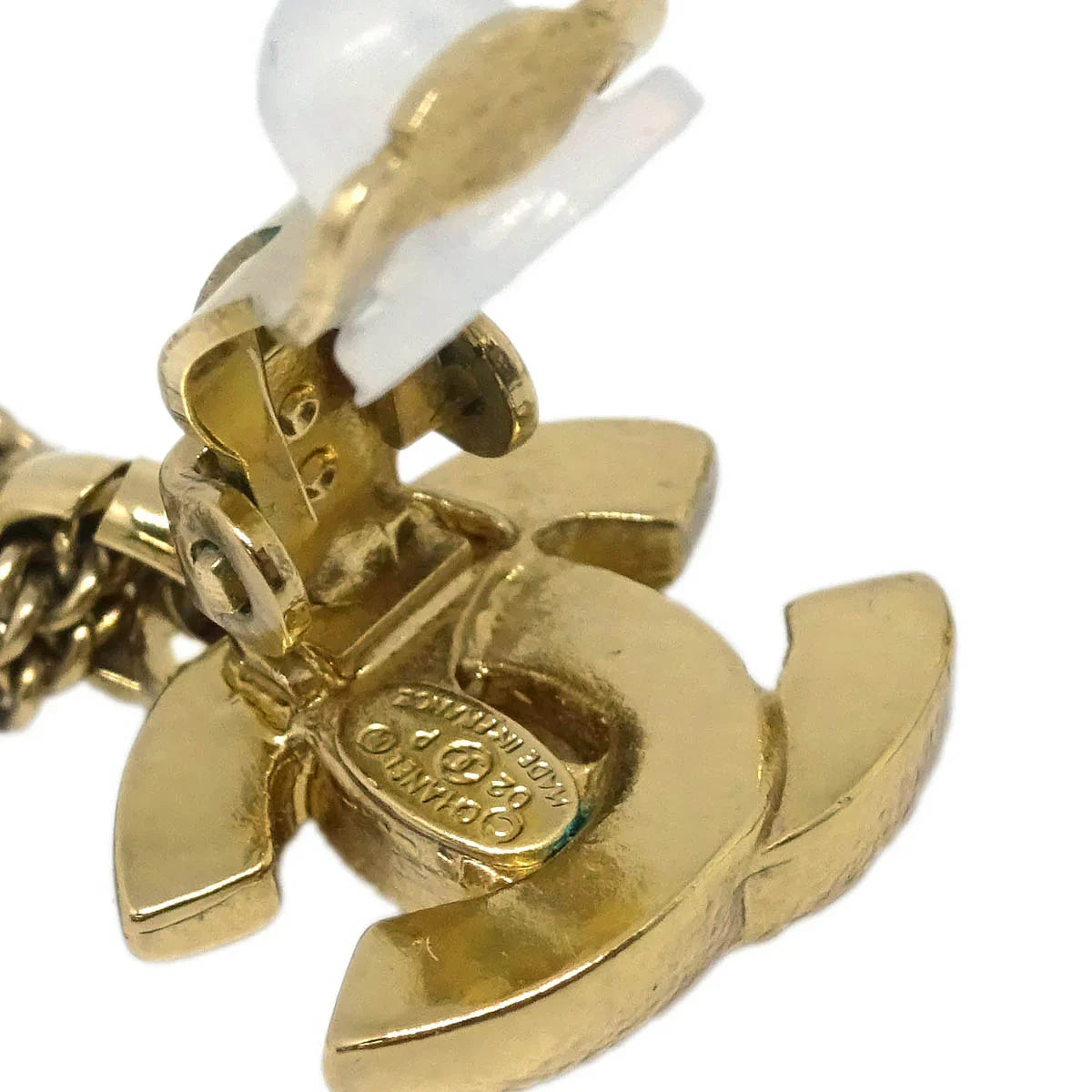 Chanel Dangle Earrings Handbag Clip-On Gold 02P