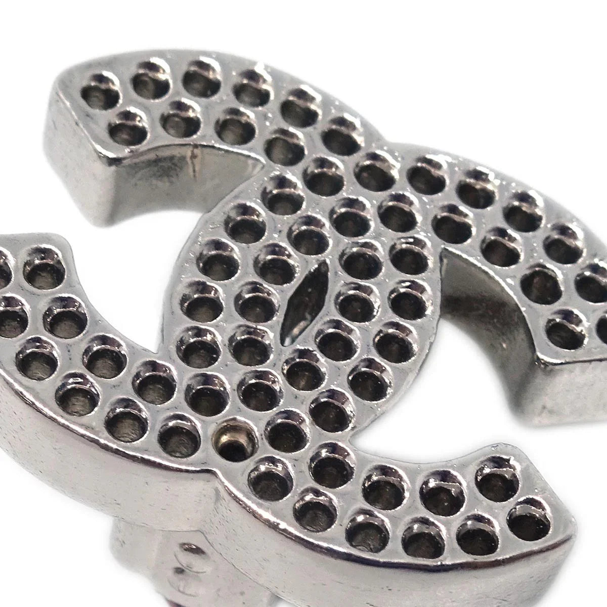 Chanel CC Earrings Clip-On Silver 03P