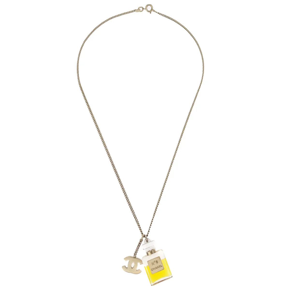 Chanel Chain Necklace Pendant Gold 04A