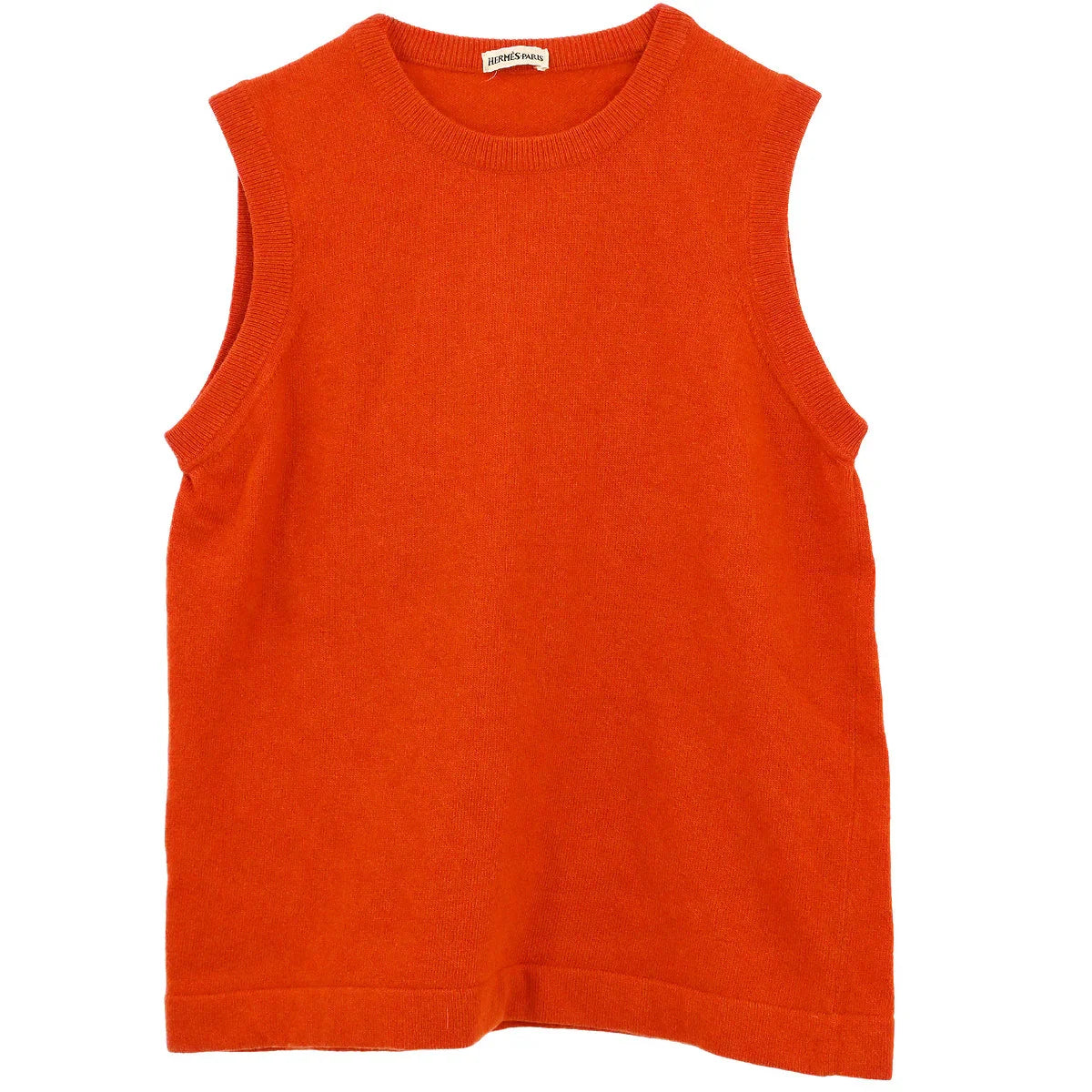 Hermes Cardigan Sleeveless Top Ensemble Orange #SM