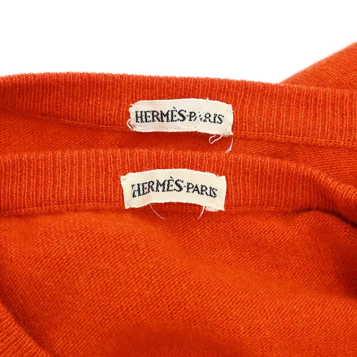 Hermes Cardigan Sleeveless Top Ensemble Orange #SM