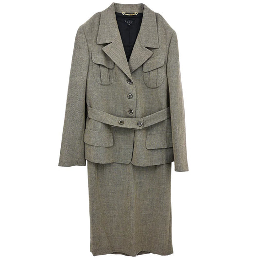 Gucci Setup Suit Jacket Skirt Gray #46 #44