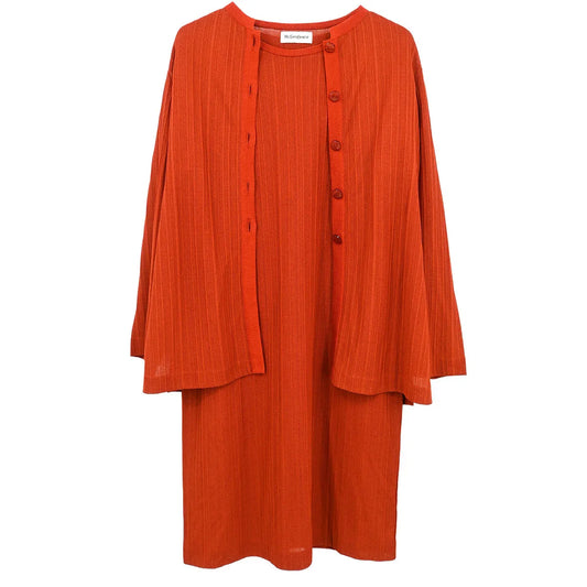 Yves Saint Laurent Setup Cardigan Short Sleeve Dress Orange #M