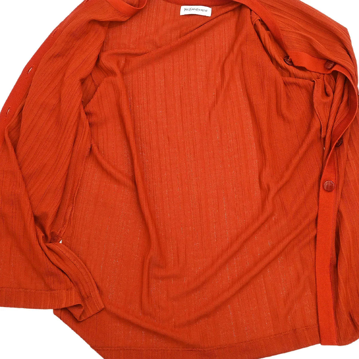 Yves Saint Laurent Setup Cardigan Short Sleeve Dress Orange #M
