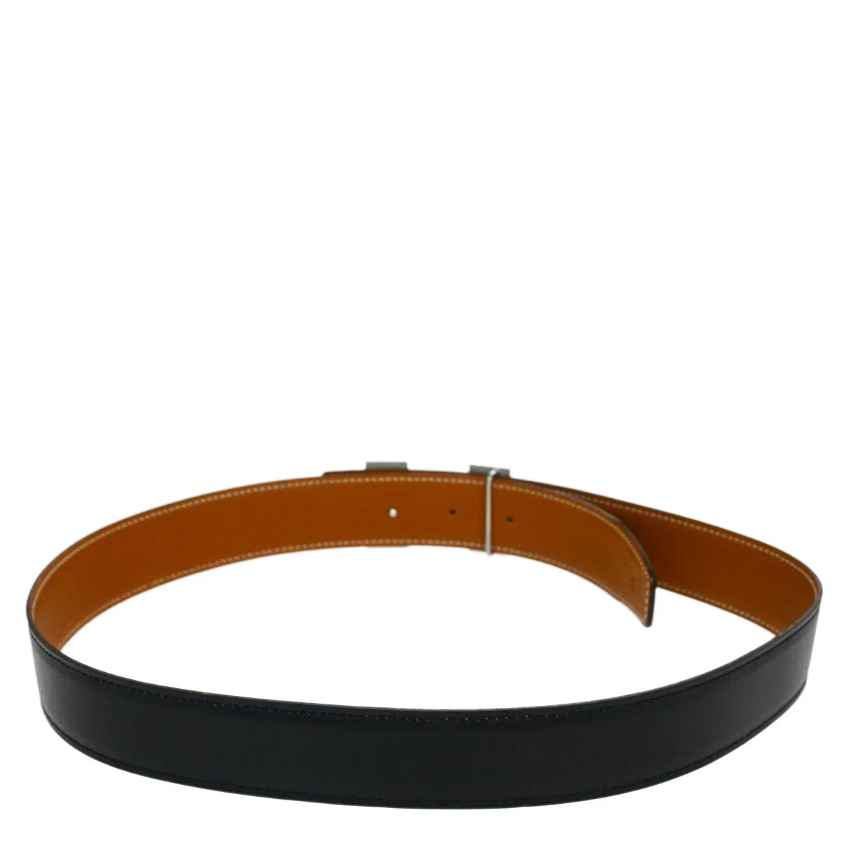 Hermes 2002 Black Box Calf Constance Reversible Belt #80 Small Good