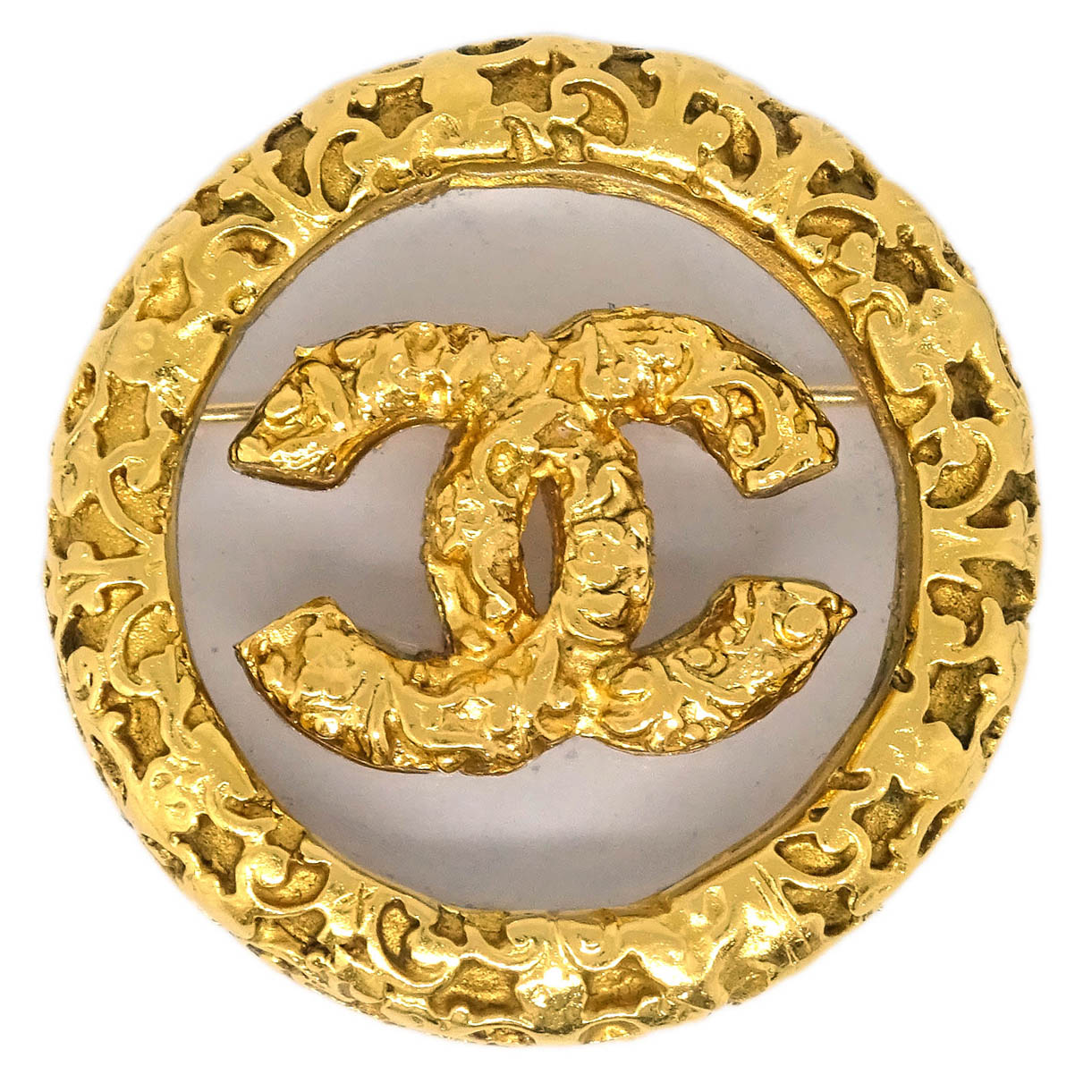 Chanel Medallion Brooch Pin Gold 95A
