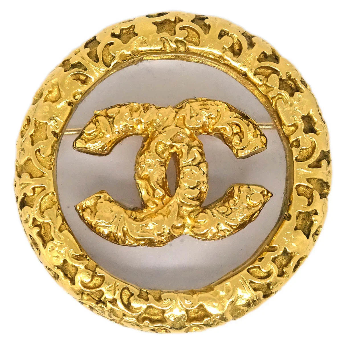 Chanel Medallion Brooch Pin Gold 95A