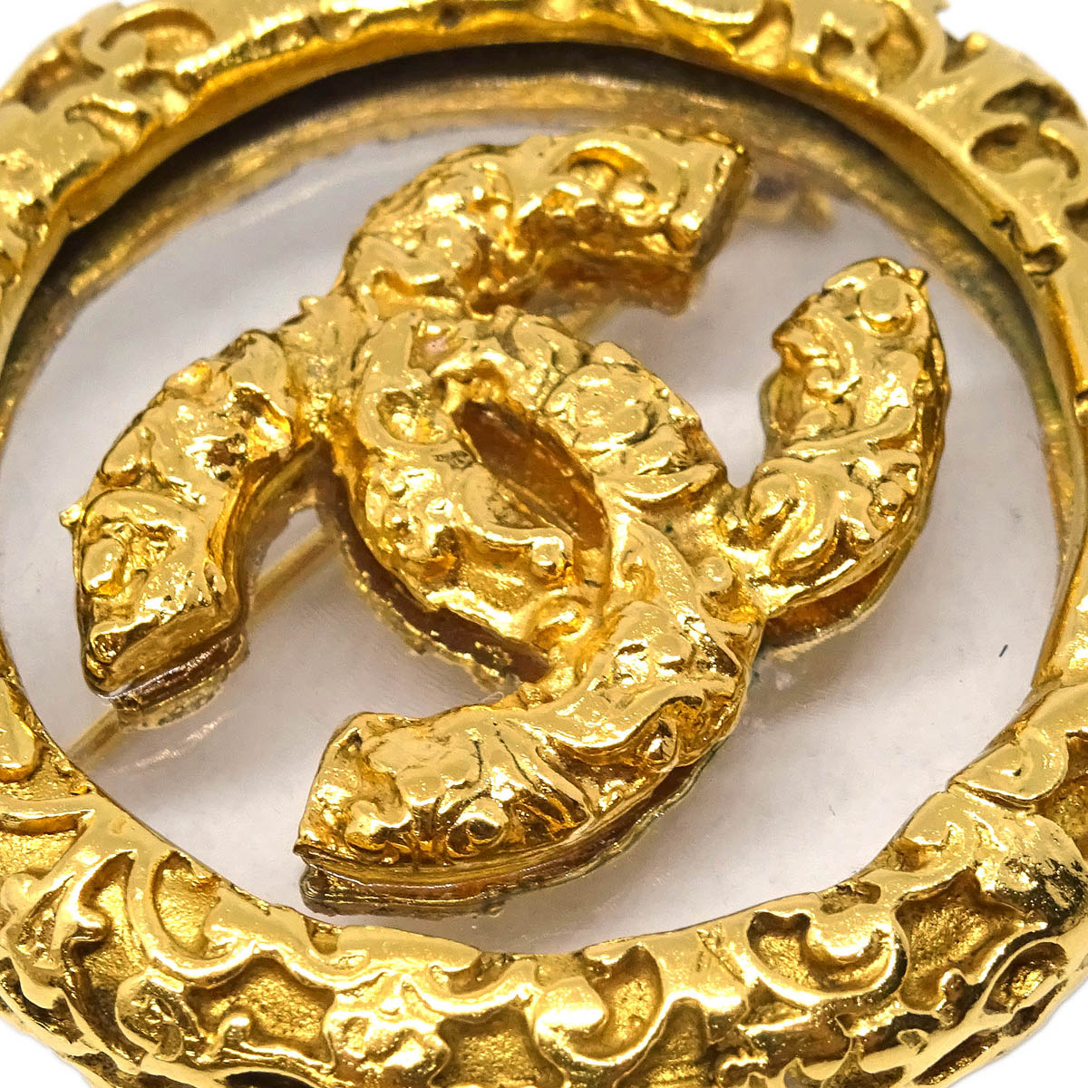 Chanel Medallion Brooch Pin Gold 95A