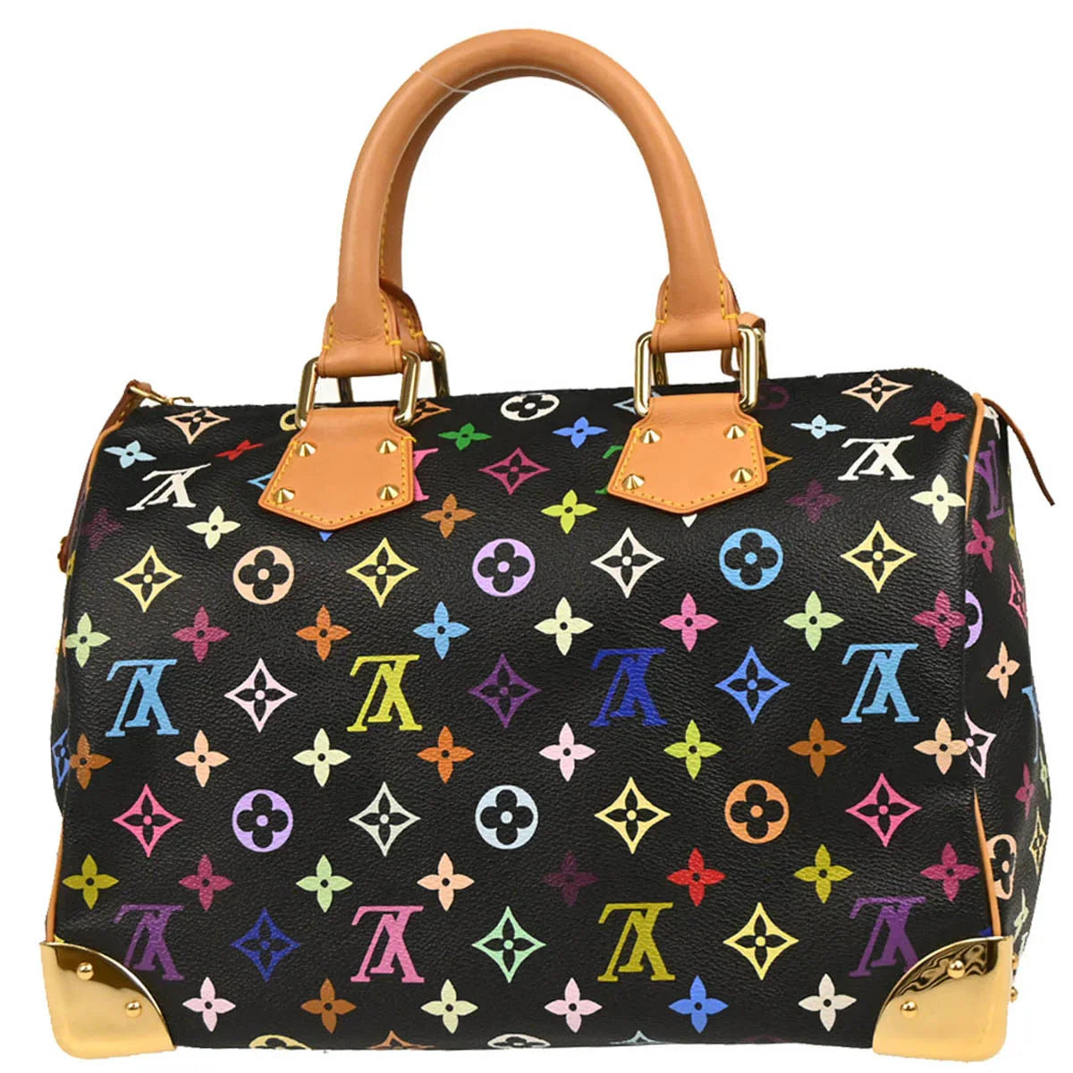 Louis Vuitton 2003 Black Monogram Multicolor Speedy 30 Handbag M92642