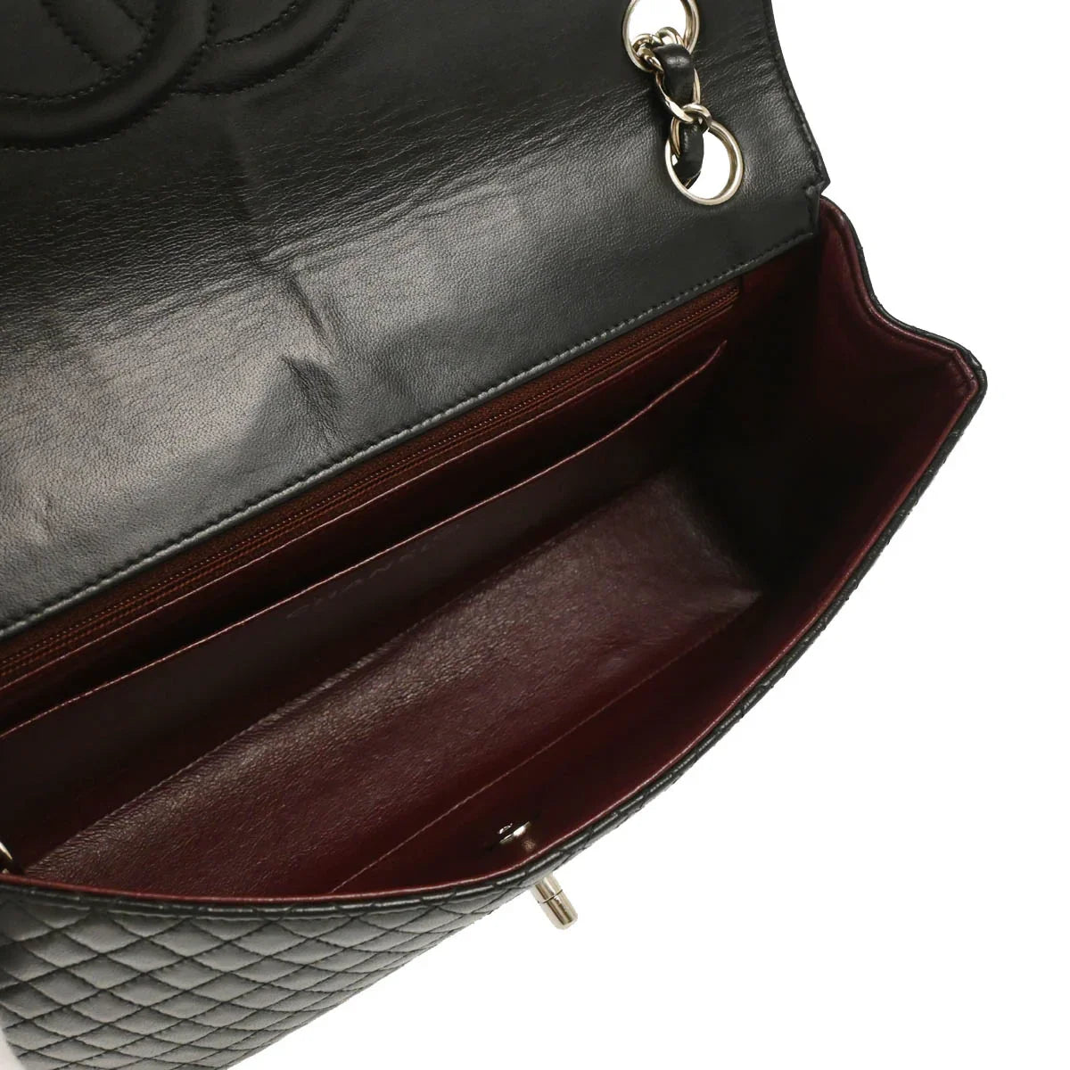 Chanel 1996-1997 Black Lambskin Single Flap Shoulder Bag
