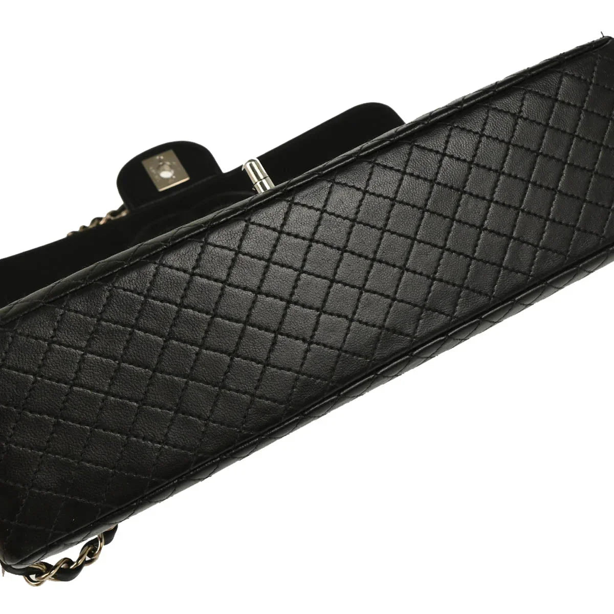 Chanel 1996-1997 Black Lambskin Single Flap Shoulder Bag
