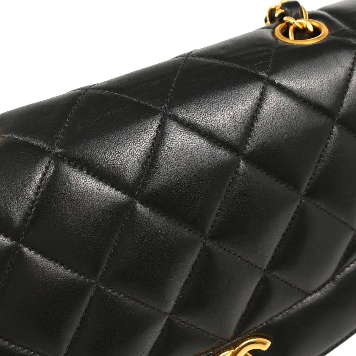 Chanel 1996-1997 Black Lambskin Small Diana Shoulder Bag