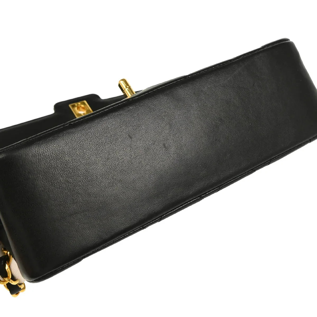 Chanel 1989-1991 Black Lambskin Single Flap Shoulder Bag