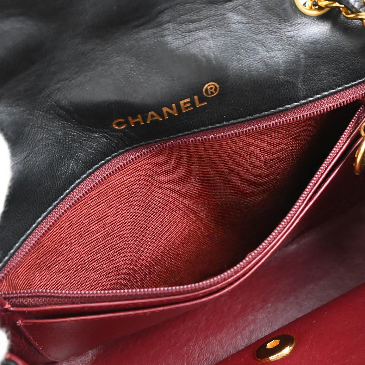 Chanel 1989-1991 Black Lambskin Single Flap Shoulder Bag