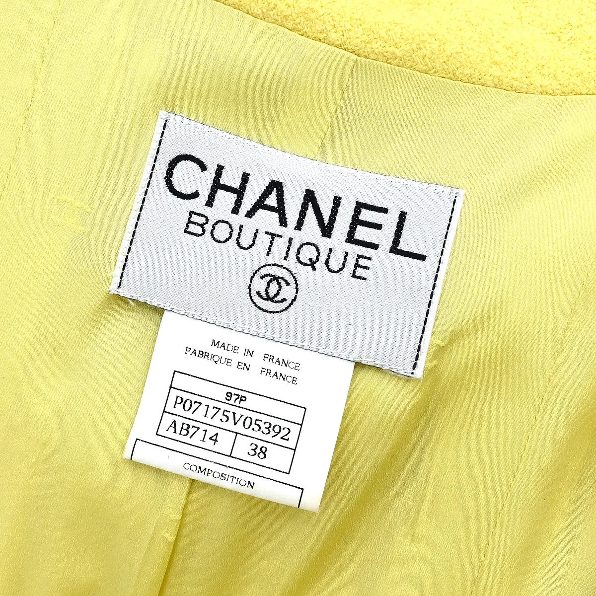 Chanel 1997 Single Breasted Jacket Coat Yellow #38
