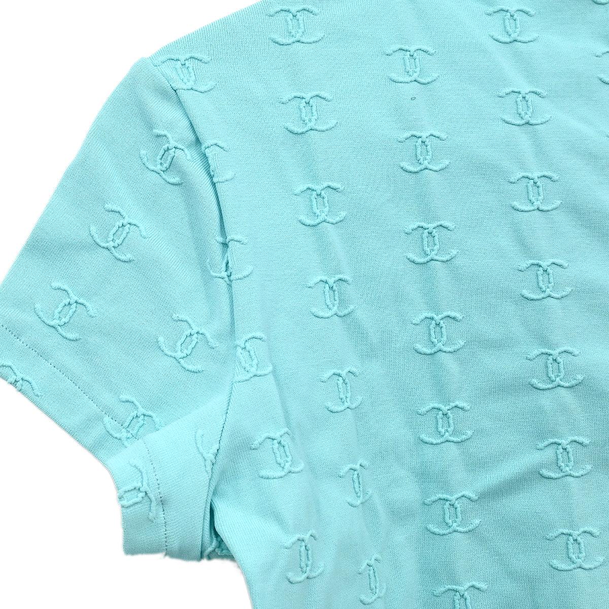 Chanel Cropped T-shirt Top Light Blue #42