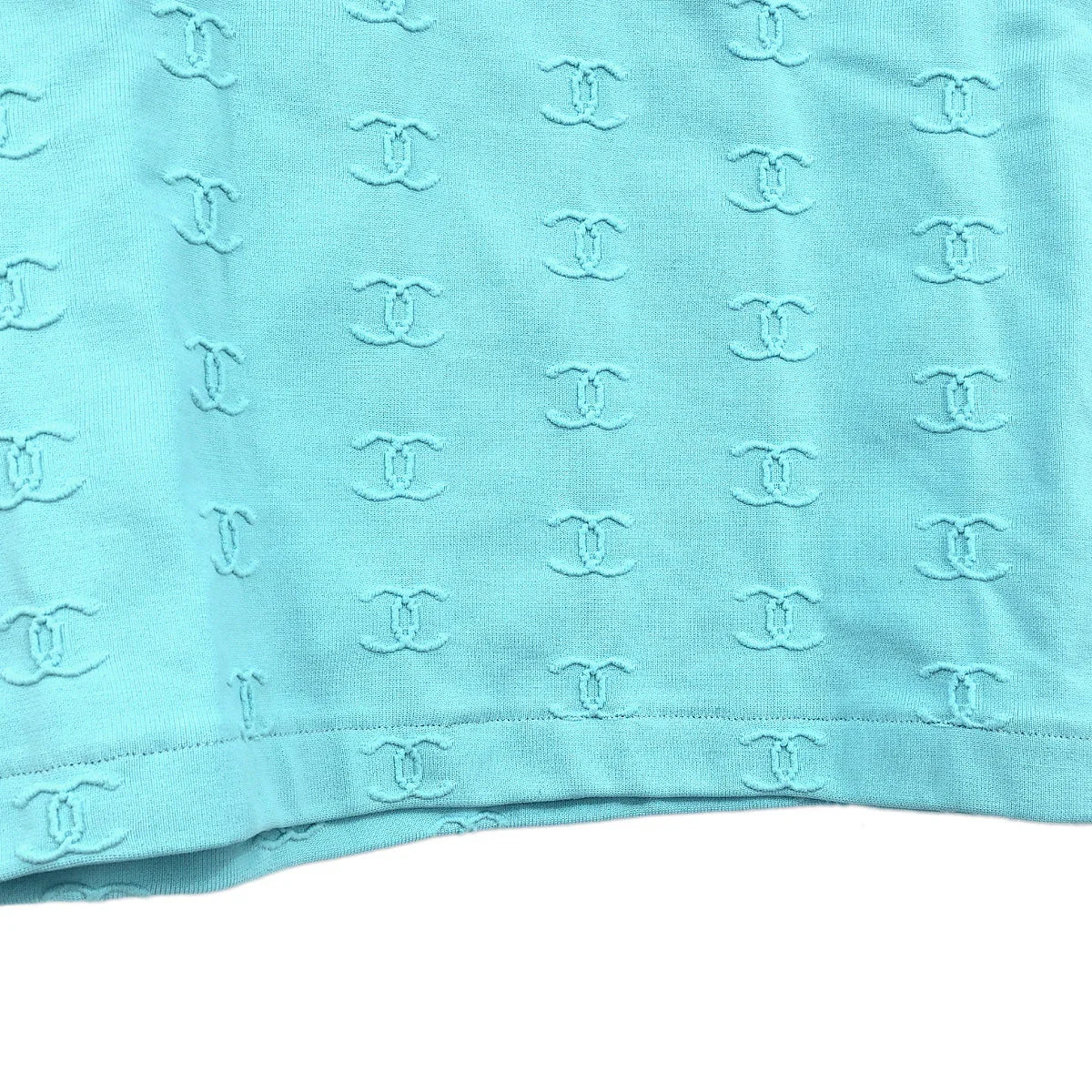 Chanel Cropped T-shirt Top Light Blue #42