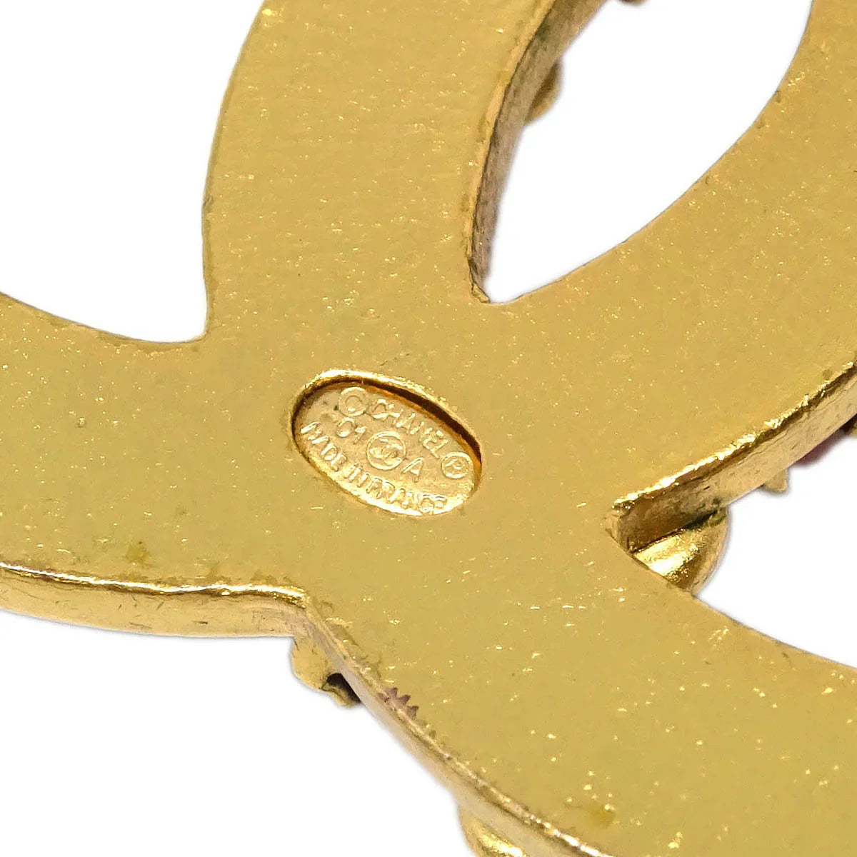 Chanel CC Brooch Pin Gold 01A