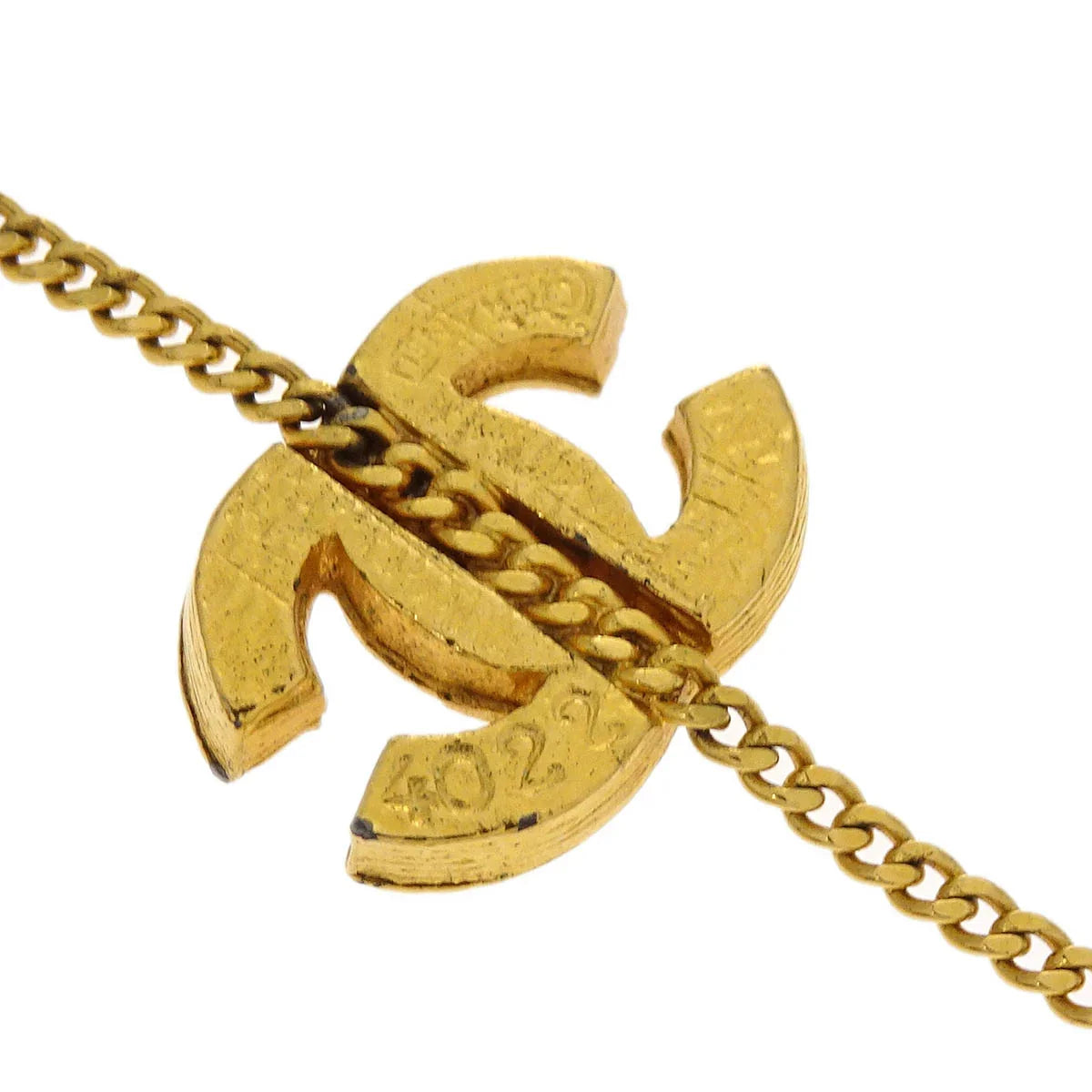 Chanel CC Chain Bracelet Gold Rhinestone
