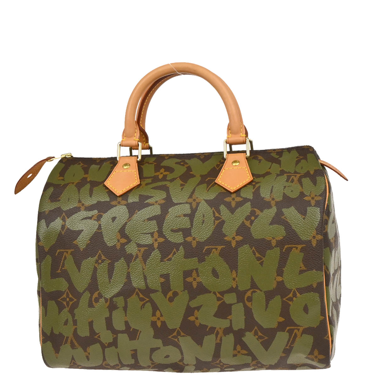 Louis Vuitton 2001 Khaki Monogram Graffiti Speedy 30 Handbag M92194