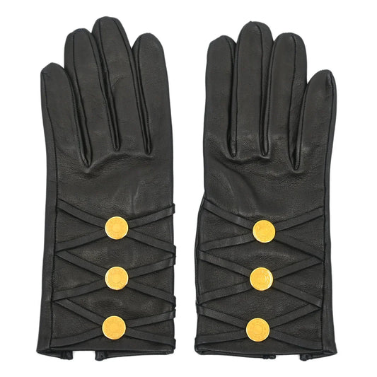 Hermes Black Leather Gloves #6