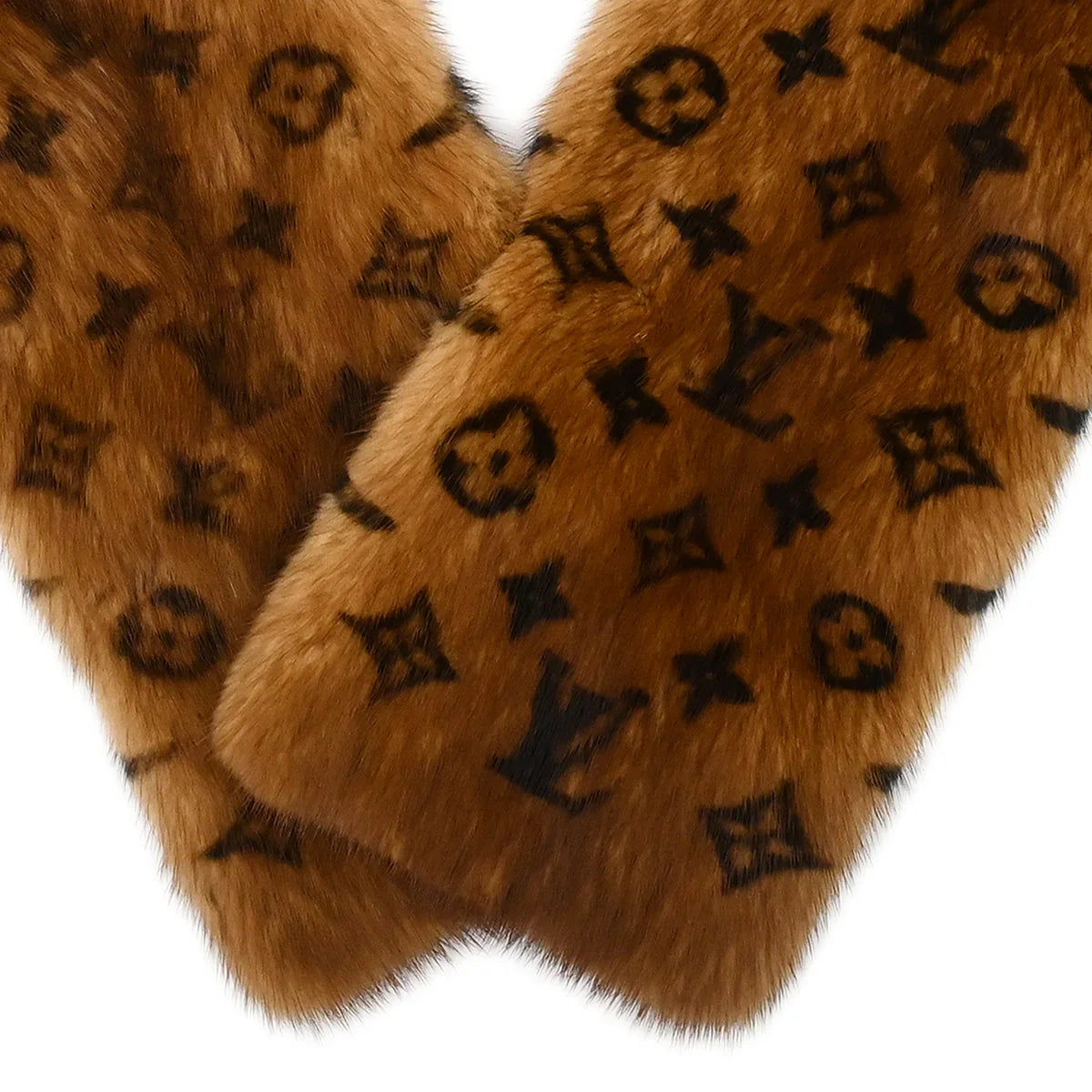 Louis Vuitton * Escharp Fur Stole Shawl Small Good