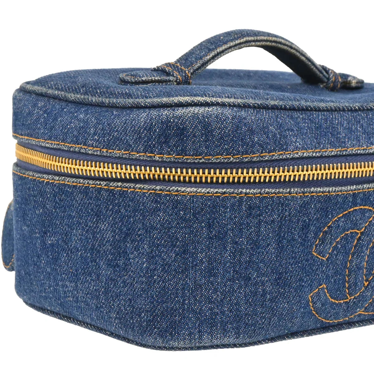 Chanel 1996-1997 Blue Denim Vanity Handbag