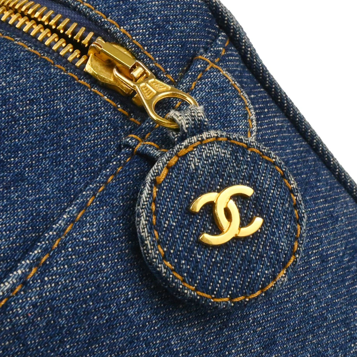 Chanel 1996-1997 Blue Denim Vanity Handbag