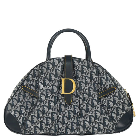 Christian Dior 2002 Navy Double Saddle Trotter Handbag