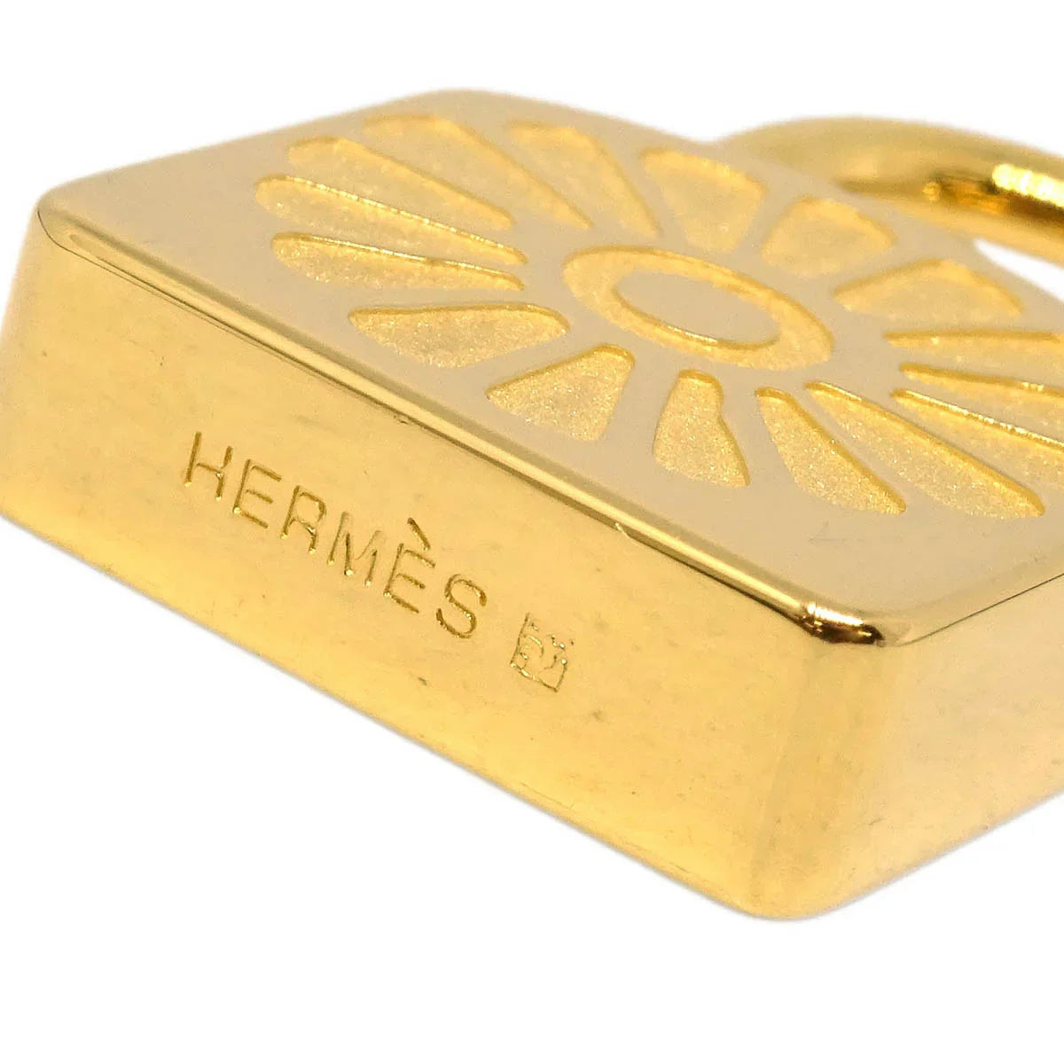 Hermes 1994 Limited Sunflower Soleil Cadena Lock Bag Charm Gold Small Good