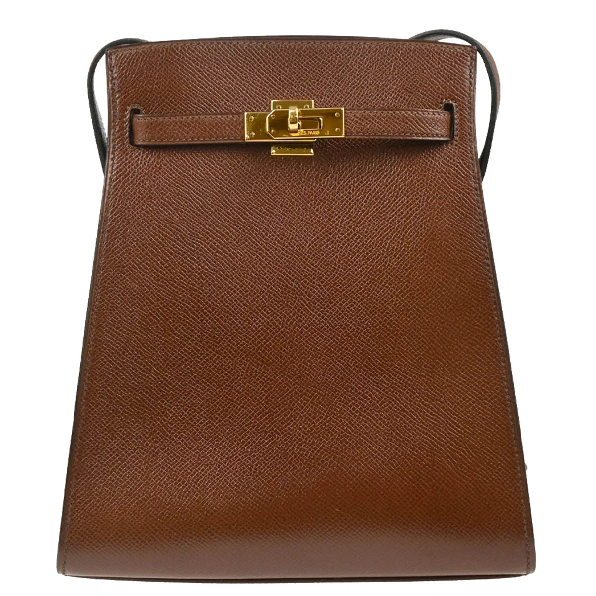 Hermes 1989 Marron Fonce Courchevel Kelly Sport PM Shoulder Bag
