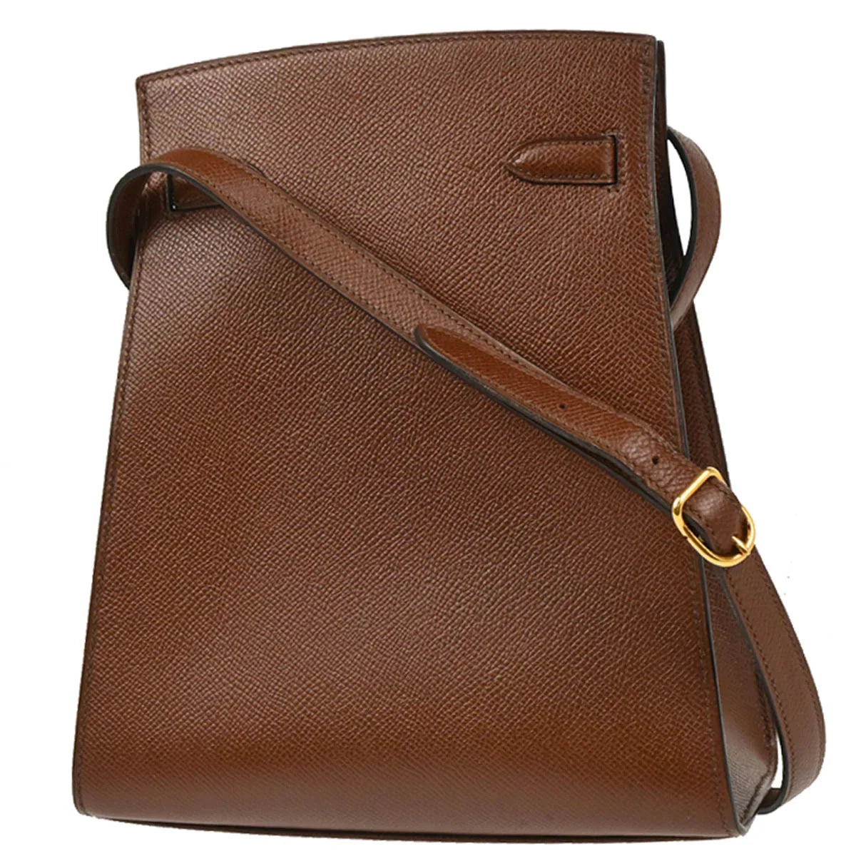 Hermes 1989 Marron Fonce Courchevel Kelly Sport PM Shoulder Bag