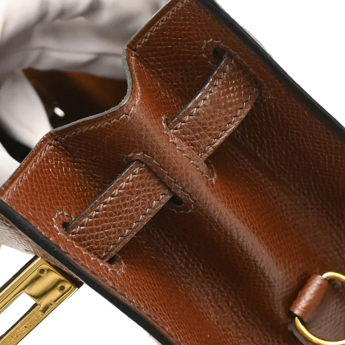 Hermes 1989 Marron Fonce Courchevel Kelly Sport PM Shoulder Bag