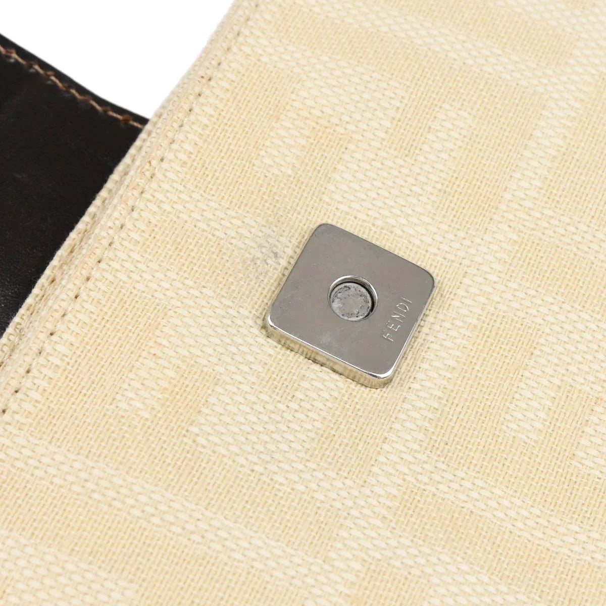 Fendi Ivory Zucca Shoulder Bag