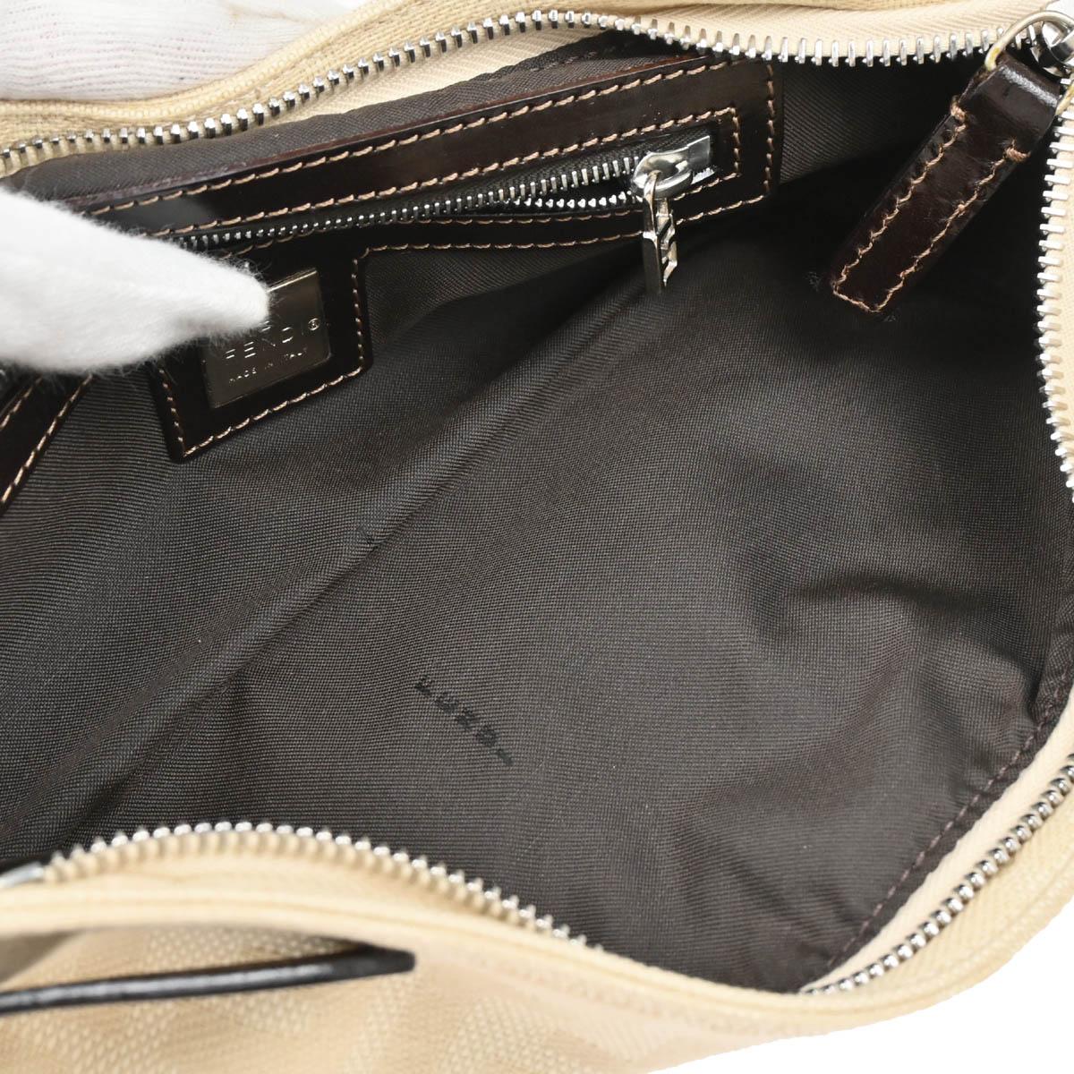 Fendi Ivory Zucca Shoulder Bag