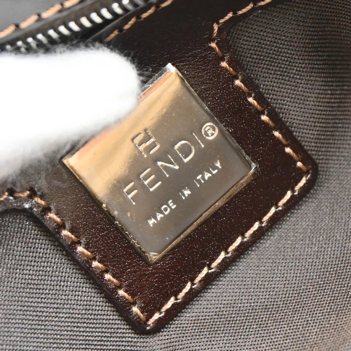 Fendi Ivory Zucca Shoulder Bag