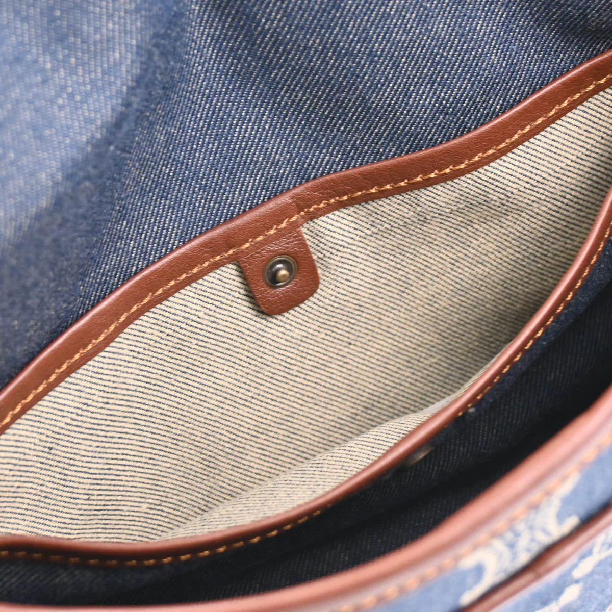 Celine Indigo Denim Macadam Handbag