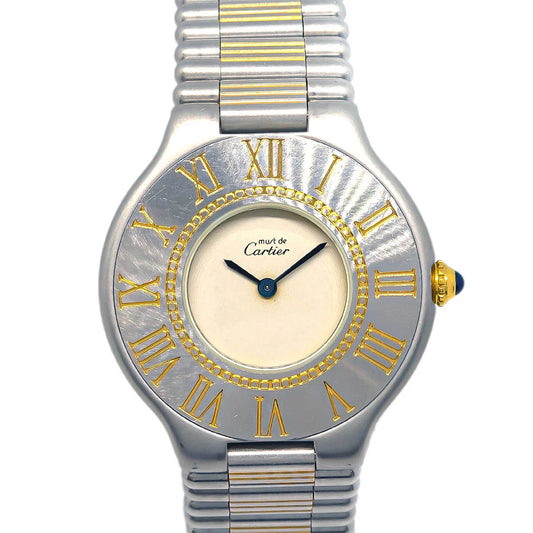 Cartier Must 21 Quartz Watch SS 18KYG