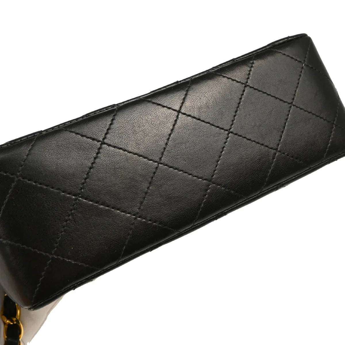 Chanel 1996-1997 Black Lambskin Mini Classic Square Flap Shoulder Bag