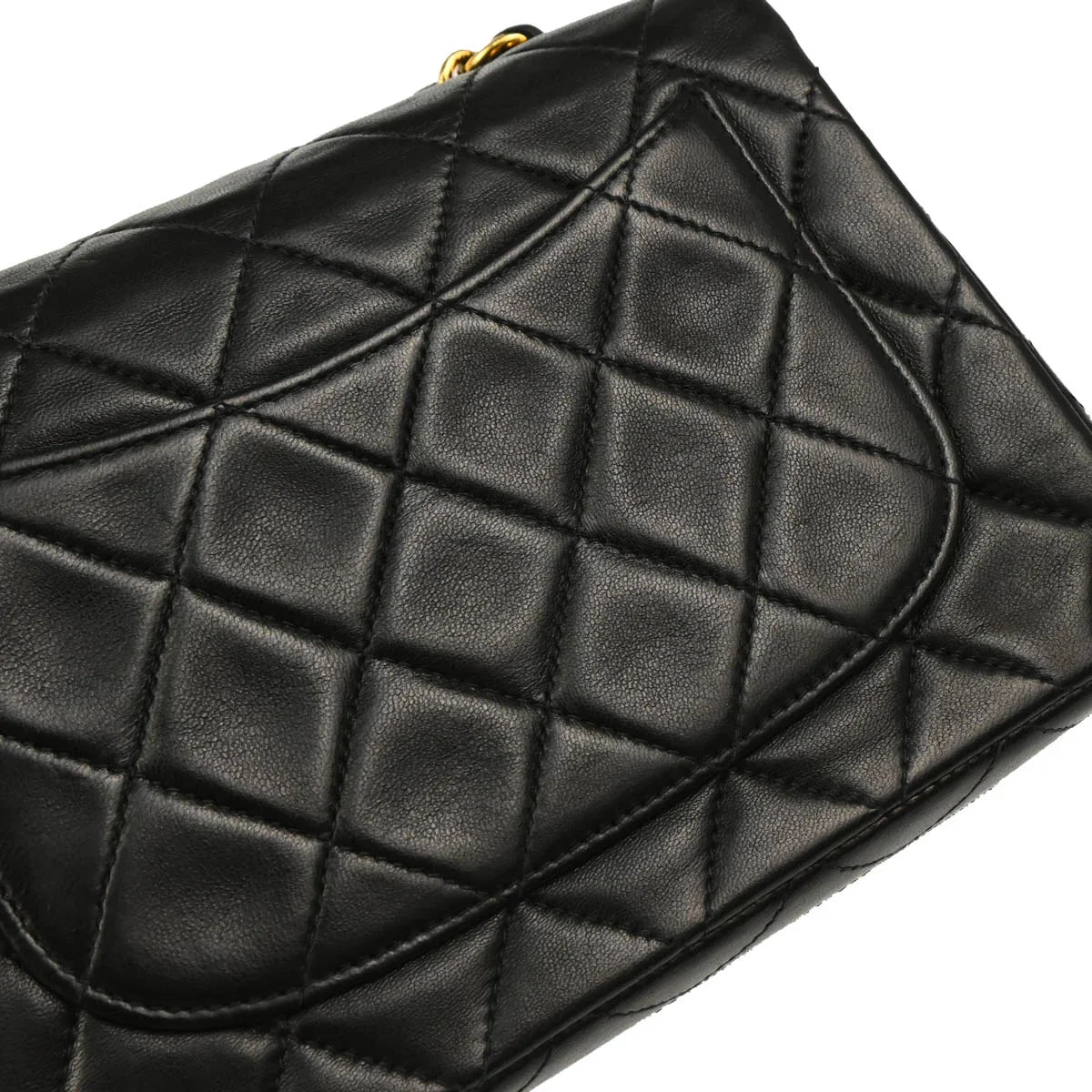 Chanel 1996-1997 Black Lambskin Mini Classic Square Flap Shoulder Bag