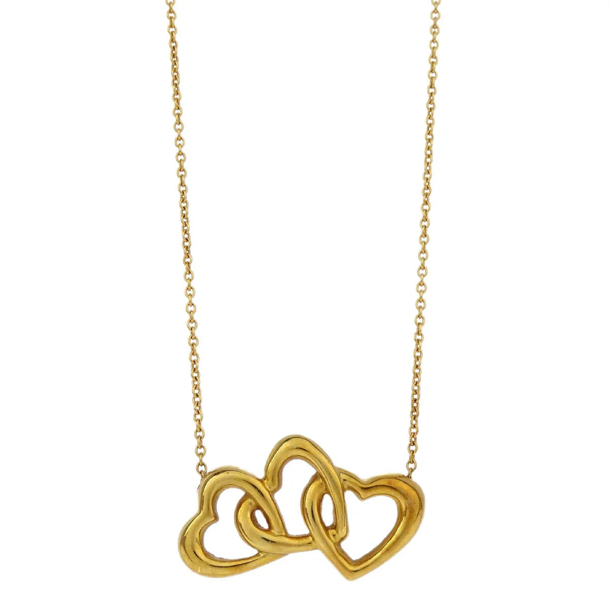 Tiffany & Co. Triple Heart Pendant Necklace 750 Gold