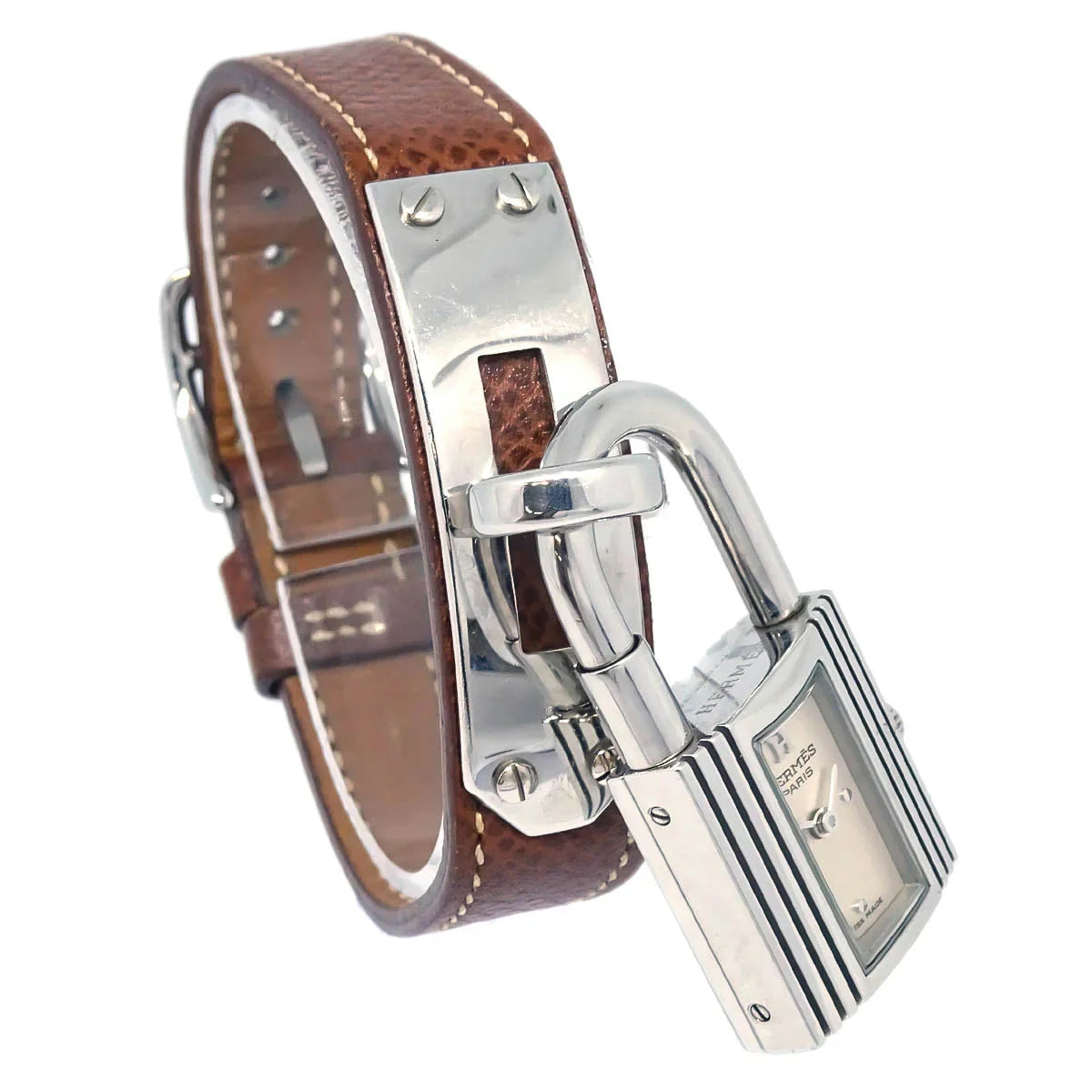 Hermes KE1.210 Kelly Watch Quartz Watch Brown Epsom SS