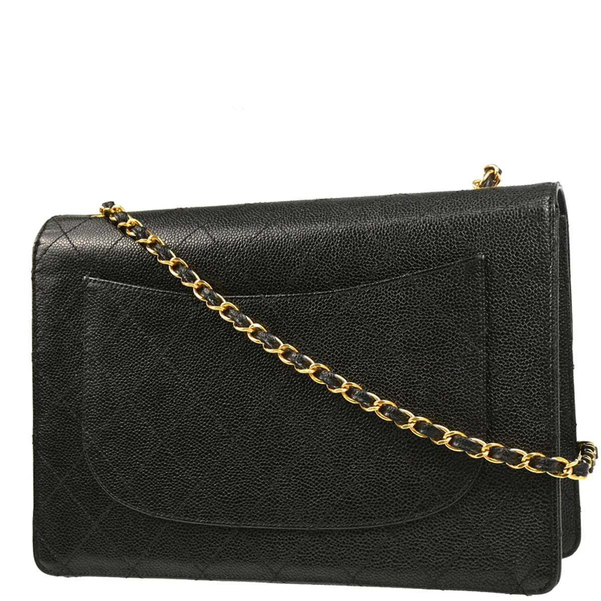 Chanel 1997-1999 Black Caviar Jumbo Classic Flap Bag