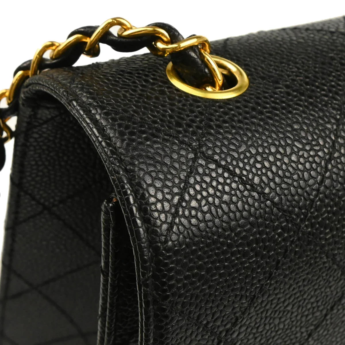 Chanel 1997-1999 Black Caviar Jumbo Classic Flap Bag