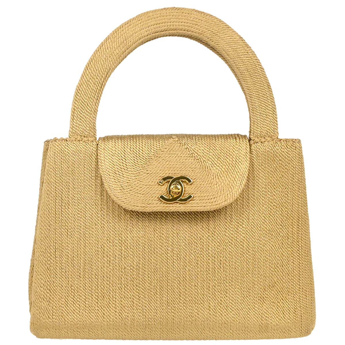 Chanel 1997-1999 Beige Silk Rope Handbag