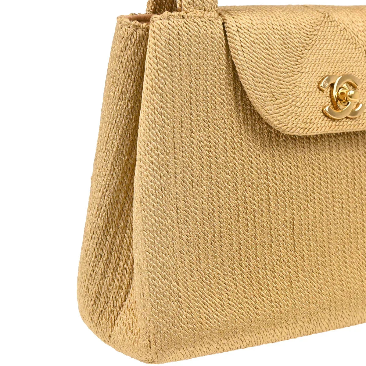 Chanel 1997-1999 Beige Silk Rope Handbag